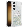 thumbnail image 2 of Funda para Samsung Galaxy S24 Plus 5G con Brillo Líquido Flotante, Purpurina, Parachoques y Anillo Giratorio Soporte, 2 of 5