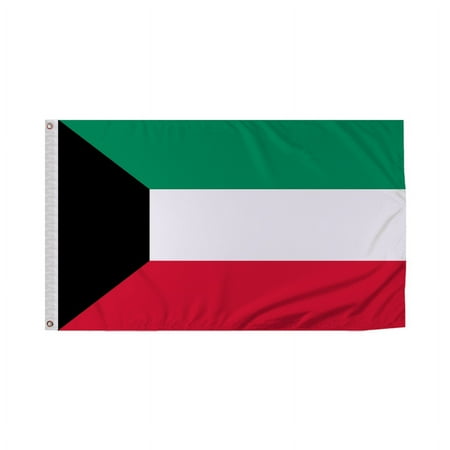 Promopatriot Kuwait Country Flag 3x5 Ft Outdoor Nylon Double Stitched Edges Canvas Header Brass Grommets 3'x5' Kuwait