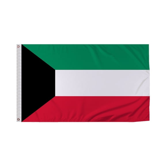 Promopatriot Kuwait Country Flag 3x5 Ft Outdoor Nylon Double Stitched Edges Canvas Header Brass Grommets 3'x5' Kuwait