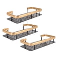 thumbnail image 1 of Shower Storage Rack, Shower Shelf Basket Aluminum Rectangle Punch Free 3 Layers with  Stickers for Home Black,Black Gold, 1 of 8