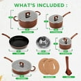 thumbnail image 2 of NutriChef 17pcs Brown Stackable Pots and Pans Set, Nonstick Induction Cookware, Space Saving Cookware, Easy Clean, Ideal For RV and Camper, Includes a Foldable Steamer Basket and Cooking Utensils, 2 of 6