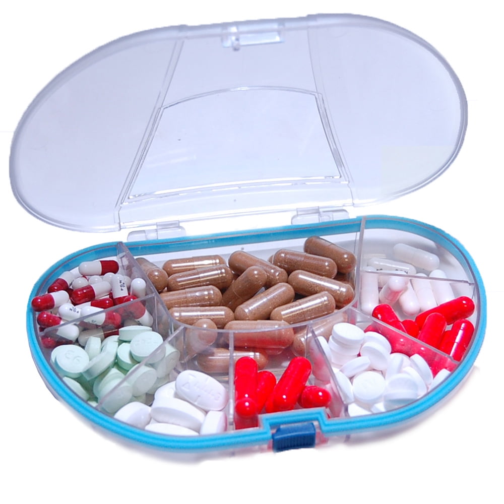 Gasketed Vitacarry 8 Compartment Pill Box Holds up to 150 Pills