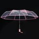 thumbnail image 2 of 4X Paraguas Transparente Paraguas Automatico para Lluviaautomatico Compacto Plegable Estilo A Prueba de Viento Paraguas Transparente , Transparente & Borde Rosado, 2 of 8