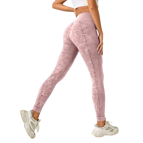 Riforla Women's Leggings Sand Washed Seamless Peach Lifting High Waist Fitness Running Long Pants Womens Pants Pink S