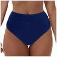 thumbnail image 5 of HCNTES High Waisted Bathing Suit Bottoms Women High Waisted Bikini Bottoms Tummy Control Swimsuit Bottoms Ruched Full Coverage Swim Bottom High Rise(Dark Blue,XXL), 5 of 9