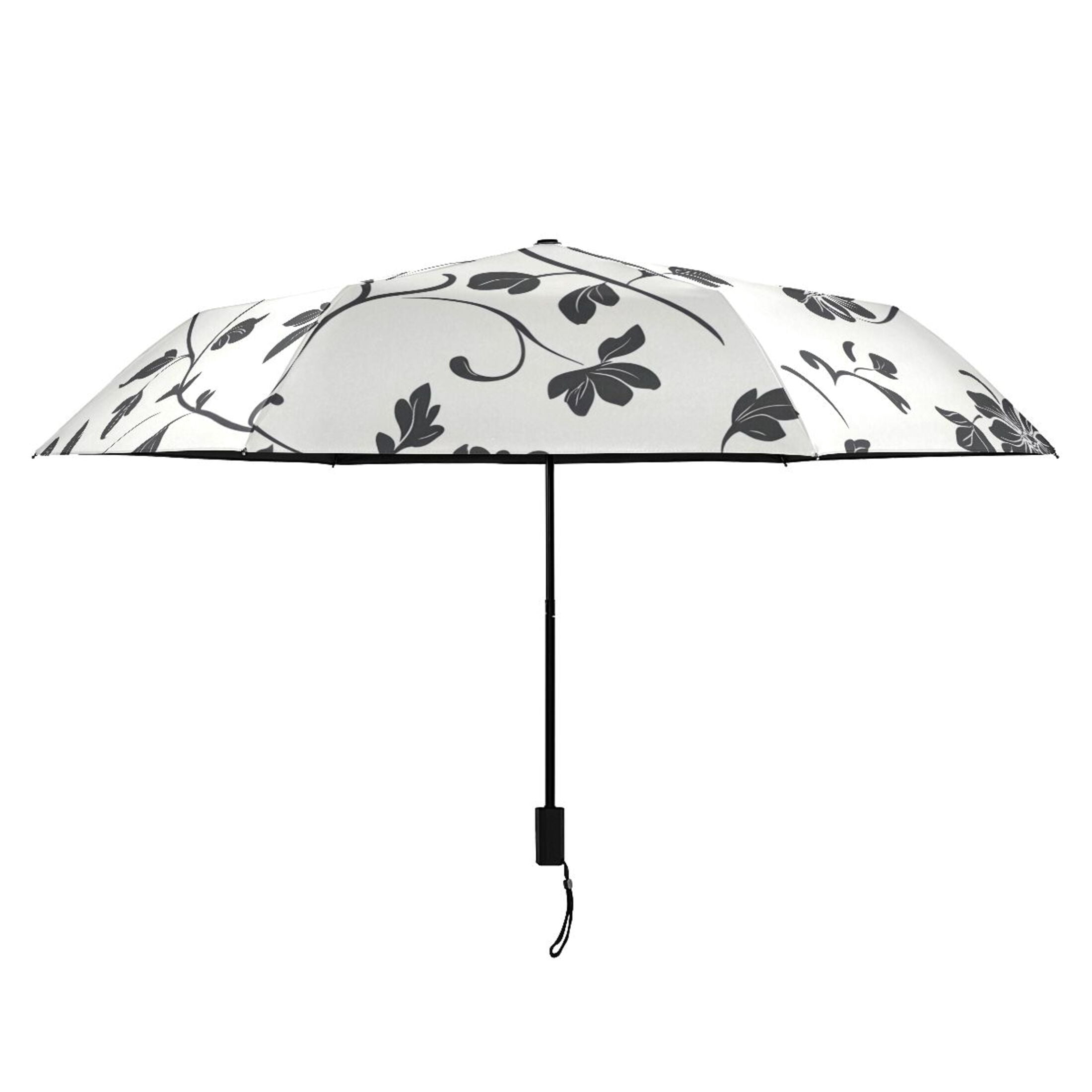 ALAZA Retro Leaves-a1 UPF 50+ Compact Folding Umbrella for Rain Travel Umbrella Packable
