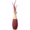 thumbnail image 6 of Set of 2 31.5 inch Tall Handcrafted Bamboo Floor Vase, Burgundy and Natural Finish, Decorative Accent, Large Floor Vase, Sustainable Bamboo, Living Room, Dining Room, Entryway Decor, 6 of 7