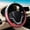Wine Red, variant on Gray Car Steering Wheel Cover, Nappa Leather, Bottom Color Blocking, Universal 14.5-15 Inch Leather Anti-Slip Breathable Auto Steering Wheel Covers for Men Women