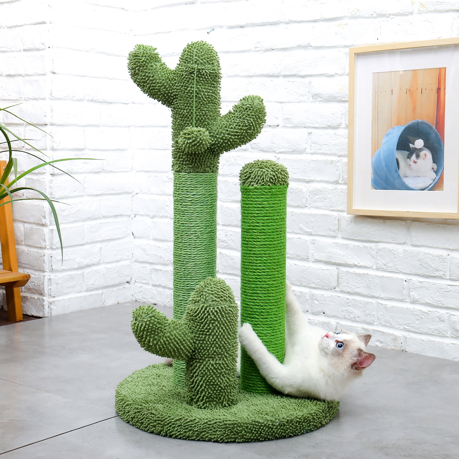 PAWZ Road 27" Cactus Cat Scratching Posts Sisal Cat Scratcher Green Large