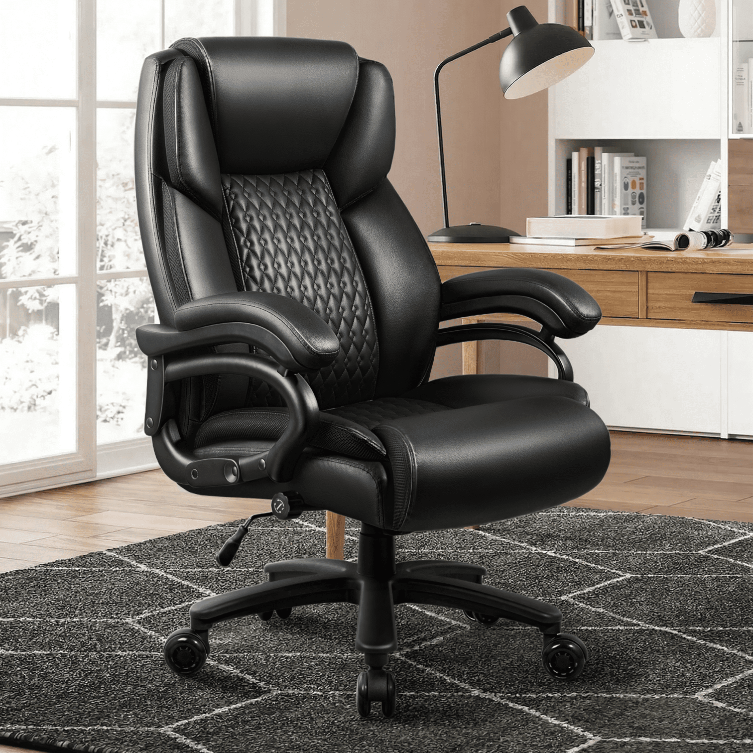 Waleaf Heavy Duty Big and Tall Office Chair 500lbs with Adjustable Lumbar Support,High Back Office Chair for Adults