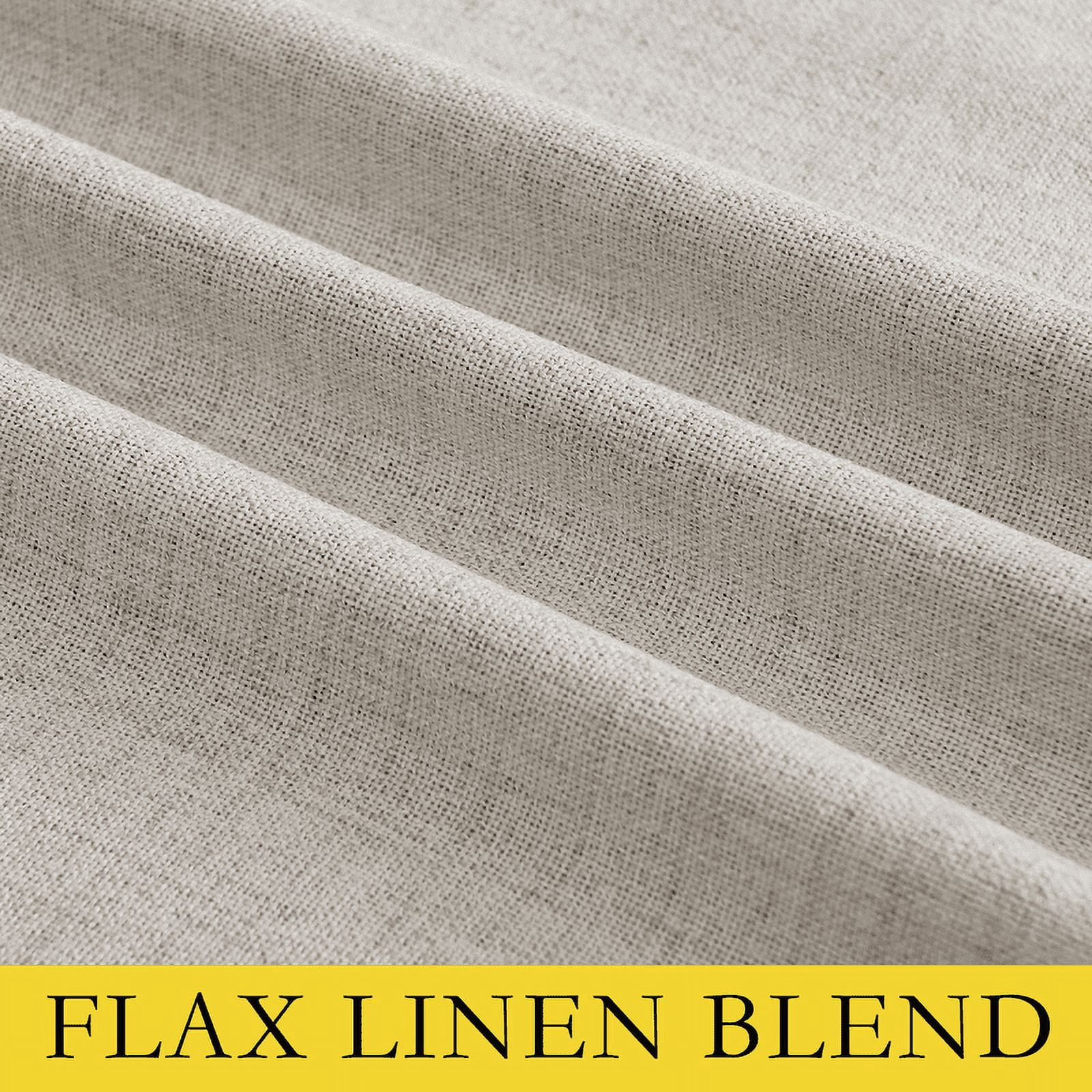 NICETOWN Full Blackout Linen Curtains, Room Darkening Grommet Noise Reducing Drapes for Bedroom Living Room, 52"x 84", Brich, 2 Panels