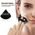 thumbnail image 4 of 6pcs triangular puff, velvet soft puff, suitable for facial makeup sponge, can clean both dry and wet makeup puff tools, 4 of 5