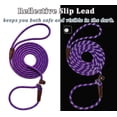 thumbnail image 4 of shiyou-2 Pcs 8 ft Slip Lead Dog Leash, Reflective No Pull Training Lead, 1/3" Nylon Rope Slip Leash for Small Medium Dogs (Purple+Green), 4 of 4