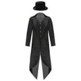 thumbnail image 1 of iixpin Enfants Garçons Costume de Prince Charmant Doux Col Rabattu Manches Longues Veste de Smoking Queue-de-Pie Complet Noir 14, 1 of 7