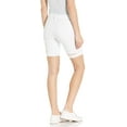 thumbnail image 2 of Cover Girl Jeans Plus Size Slit Distressed high Rise Bermuda Denim Shorts for Women in White Size 20W, 2 of 2