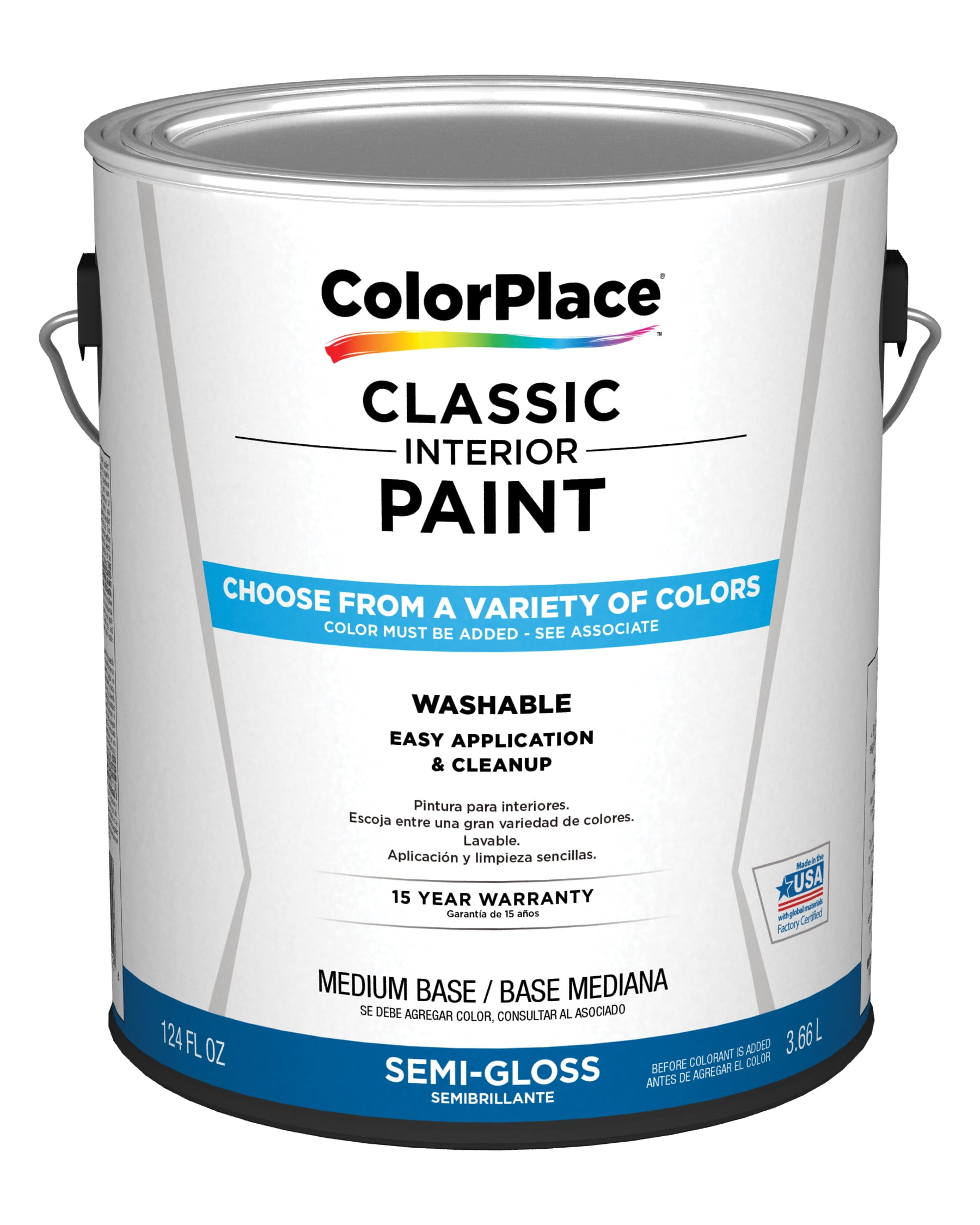 ColorPlace Classic Interior Wall & Trim Paint, SemiGloss, Medium Base