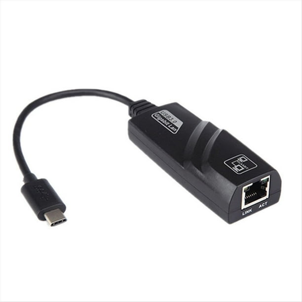 Adaptador Ethernet Tipo C A RJ45 Gigabit USB3.1 Tarjeta de Red de 1000 Mbps Conector Ethernet Portátil para Computadora Portátil de Escritorio