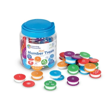Learning Resources Mini Number Treats, Plastic Shape Sorting Toys, Montessori Toys for Kids, Counting Toys with 40 Pieces, Baby and Toddler Toys Ages 3 