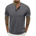 thumbnail image 1 of Styesk T Shirts for Man Men Short-Sleeve Beefy Muscle Basic Solid Color Blouse Tee Shirt Short Sleeve Round-Neck Blouses Shirts, 1 of 5