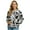 Paw Cow Print Black White, variant on SCRAWLGOD Paw Cow Print Black White Womens Zip Up Long Sleeve Crewneck Sweatshirt Jacket Casual Loose Coats With Pockets Stylish Comfortable Lightweight Outerwear, S