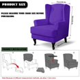 thumbnail image 7 of XYZCANDO Purple Velvet 2-Piece Wingback Armchair Cover Set, Stretch Washable Slipcover for Wing Chair with Ottoman Cover, Furniture Protector for Living Room Bedroom, 7 of 7