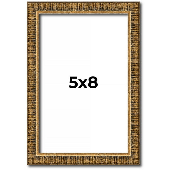 5x8 IN Frame Gold Kingsley Distressed Solid Wood Picture Frame Width 0.75 Inches | Interior Frame