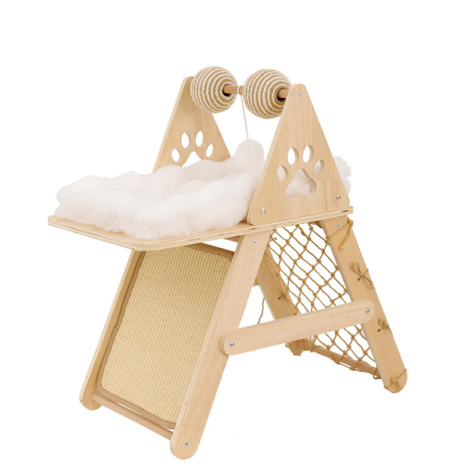 Fzaqwen Cat Tree with Cushioned Perch Compact Cat Climbing Frame Comfortable for Kittens