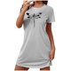 thumbnail image 2 of Camisón corto de talla grande para mujer, camisón de manga corta con estampado de pecho a la moda, camisón para mujer, 2 of 7