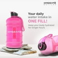 thumbnail image 5 of HYDRATE Transparent Pink Half Gallon Water Bottle - BPA Free, Flip Cap, Ideal for Gym or Outdoor Activities, 5 of 7