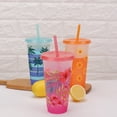 thumbnail image 1 of Mainstays Tropical Print Color-Changing PP Tumblers, 3-Pack, 1 of 13