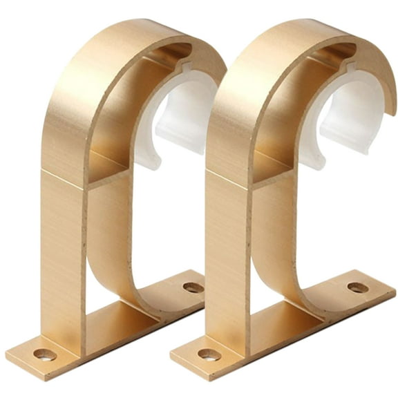 HOMEMAXS 2pcs Curtain Rods Bracket Wall Mount Curtain Pole Rack Holder Support Curtain Rod Hook