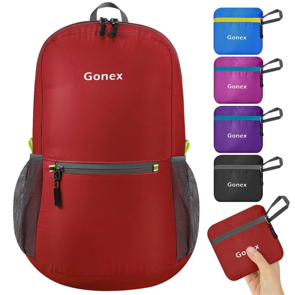 Mochila Gonex ultraligera y plegable de 20 litros (roja)