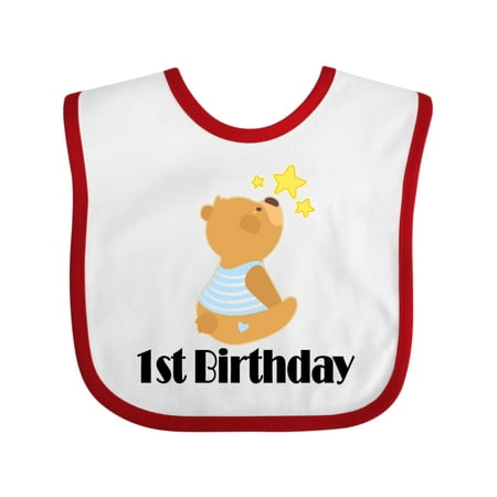 

Inktastic 1st Birthday 1 Year Old Boy Bear Gift Baby Boy Bib