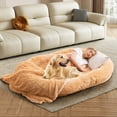 thumbnail image 4 of Gymax 68'' x 46'' x 10'' Human Dog Bed Orthopedic Dog Bed w/ Soft Blanket Brown, 4 of 10
