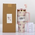 thumbnail image 1 of LILELIS New Stainless Steel Double Layer Cup 40Oz Car Cup Ice Cup with Handle 40Oz Outdoor Drinking Drinking Cup Cup Pink 33X15cm, 1 of 4