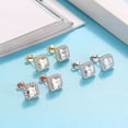 thumbnail image 3 of Square Halo Stud Earrings for Women Clear Cz Sterling Silver Womens Ginger Lyne Collection, 3 of 5
