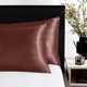 thumbnail image 2 of Deconovo Funda de almohada de satén para cabello y piel, paquete de 2, tamaño no estándar, color burdeos, fundas de almohada de seda, protector de almohada suave y lujoso, 2 of 8