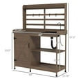 thumbnail image 2 of Deck Box Potting Bench,Wooden Potting Bench with Storage, Sink, Water Tap,Outdoor Storage Box, 2 of 6