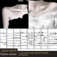 thumbnail image 3 of Pegatinas de tatuajes de hierbas sexys para mujeres, letras en inglés, tatuaje falso impermeable para el brazo para hombres, estilo barra de jugos, 3 of 4