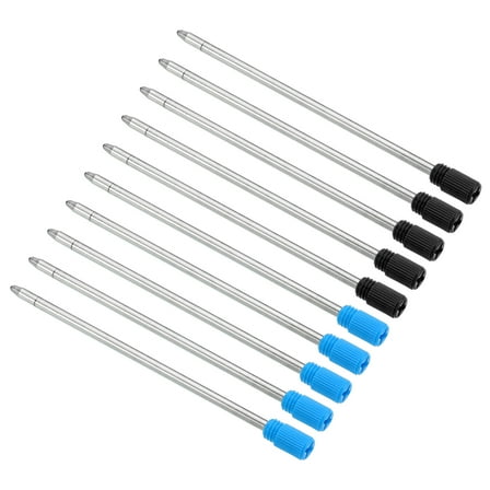 Uxcell 0.7mm Pen Ink Refills, 10 Pcs Ballpoint Refill Medium Point Metal Compatible Replacement for Pen Writing Office