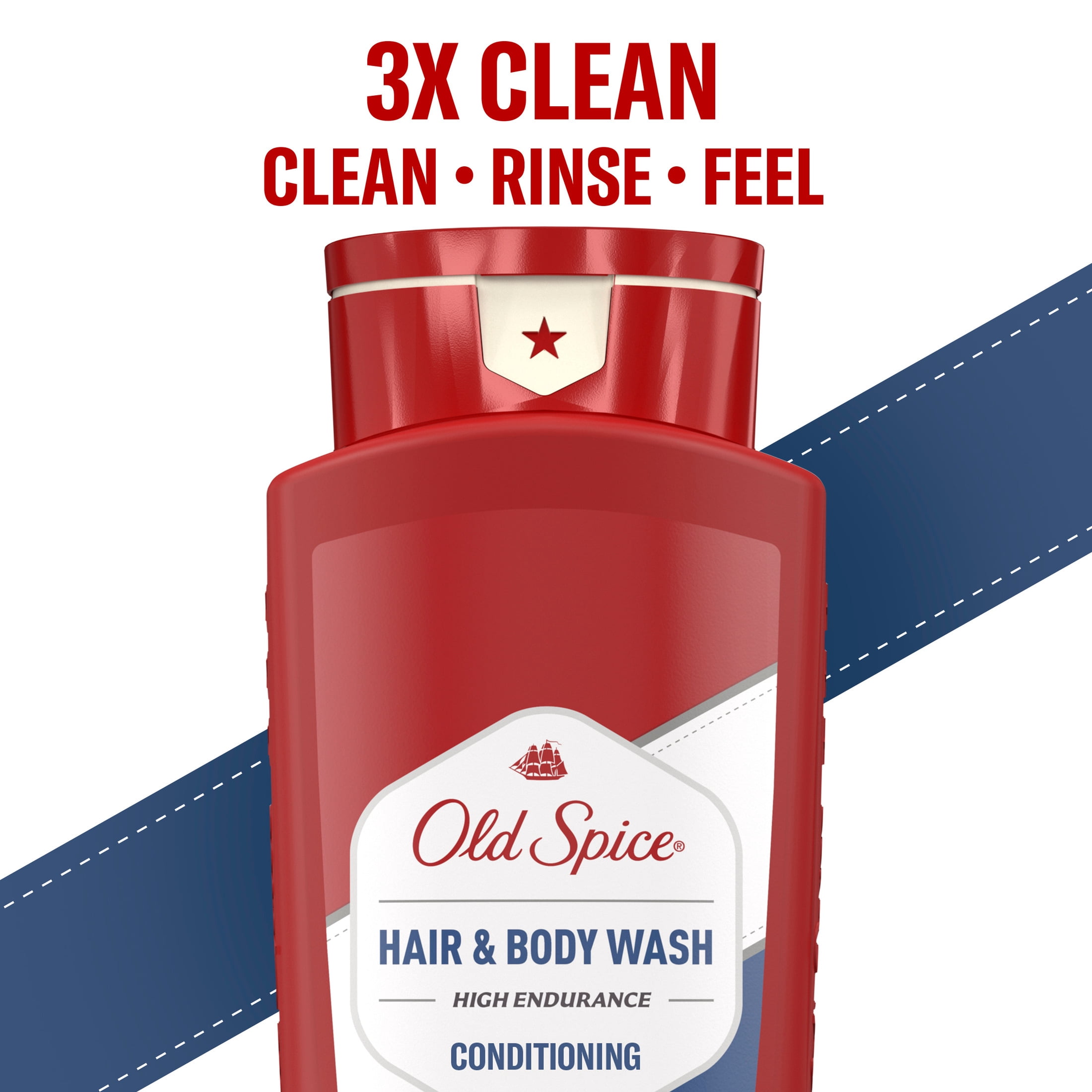 (4 pack) Old Spice Hair & Body Wash w/ Conditioner for Men, Crisp, 24/7 Shower Fresh, 24 fl oz