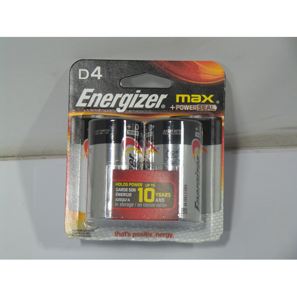 Energizer D Cell Batteries, Max Alkaline, 4 Count