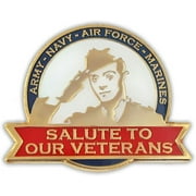 PinMart Salute to Our Veterans Lapel Pin-Proud Patriotic USA Flag Enamel Pin