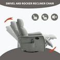 thumbnail image 4 of CQSXDA Living Room Heat Massage Recliner Chair in Light Fabric Featuring Rocker and Swivel Design, 4 of 17
