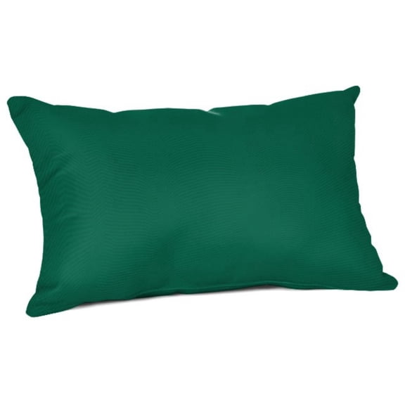 Casual Cushion Outdoor Lumbar Pillow, Sunbrella Fade & Water Resistant for Patio Furniture & Porch Swings, 19"W x 12"L, 6" thick, Reversible, Canvas Forest Green