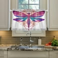 thumbnail image 2 of Beautiful Dragonfly Half Window Tier Curtains 36 Inch Blackout Thermal Insulating Kitchen Linen Tier Curtains for Kitchen, Bathroom, Cafe Home Decor, 2 of 7