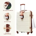 thumbnail image 2 of Aukfa 3 Piece Luggage Sets, Expandable Suitcase with USB Port, Cup Holder and Spinner Wheels, Beige, 2 of 8
