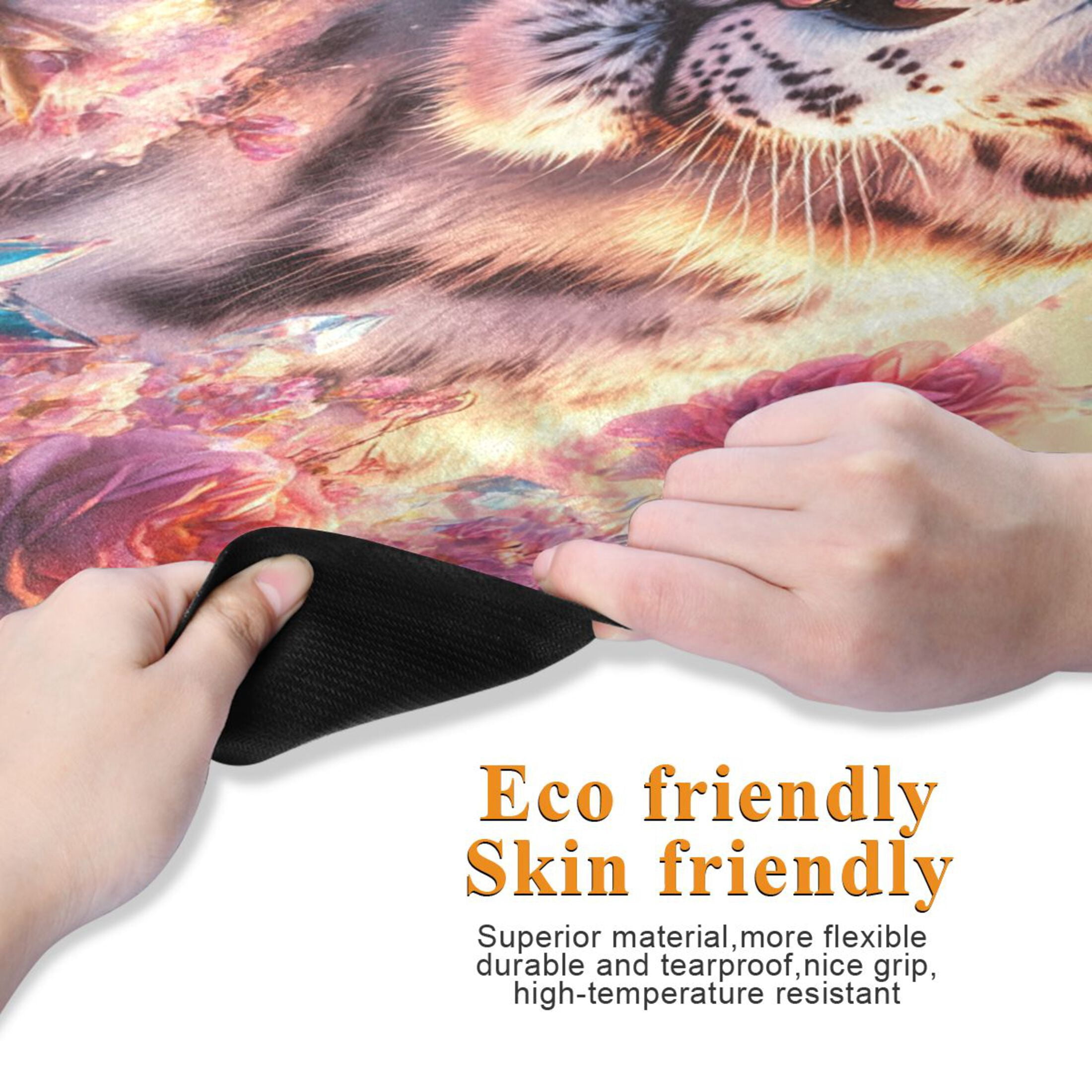 BZSMCE Yoga Mat Women Fantasy Leopard Sunset Fitness Mat