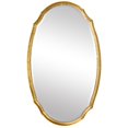 thumbnail image 1 of 36 Inch Wood Wall Mirror, Oval Shape, Concave Surface, Gold, 1 of 1