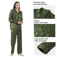 thumbnail image 3 of FELFEMO Womens Satin Pajamas Loungewear Two-piece Sleepwear Button-Down Pj Set, 3 of 5
